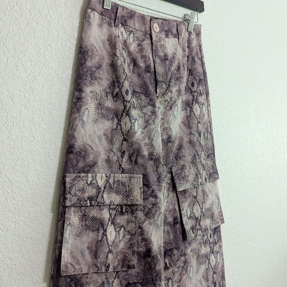 Ego Purple Snakeskin Cargo Pants - Picture 4 of 4